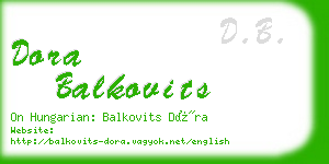 dora balkovits business card